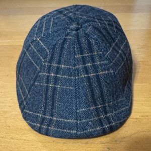 Black and Orange striped Plaid Wool Blend Cap